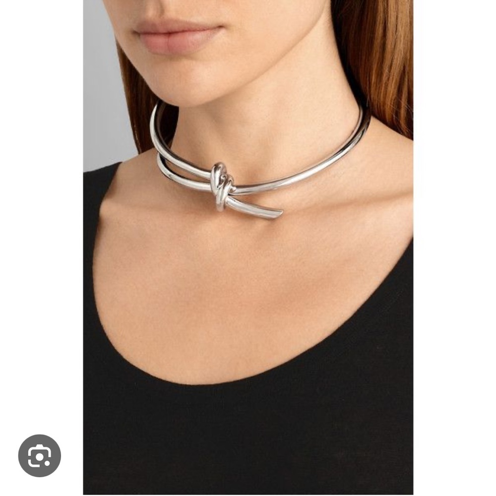 Balenciaga asymmetric knot choker in silver - Holiday offer